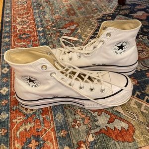 White Platform Converse
